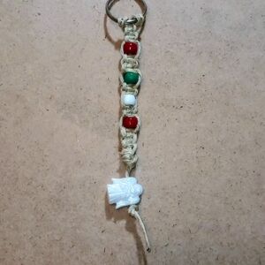 Handmade Beaded Keychain with Angel Charm